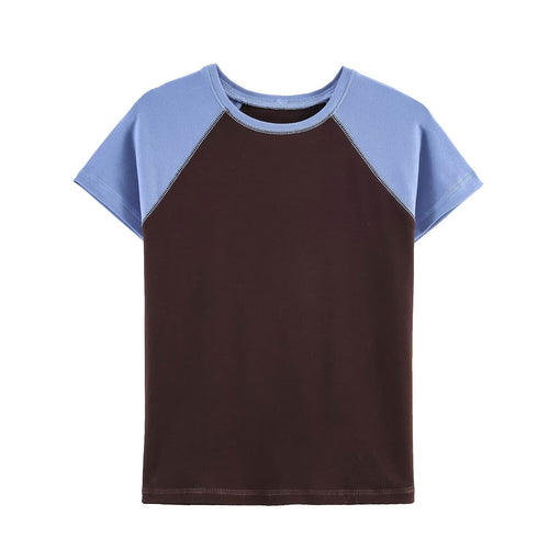 Damen Sportliches T-Shirt mit Kontrastärmeln und lässigem Schnitt Drune