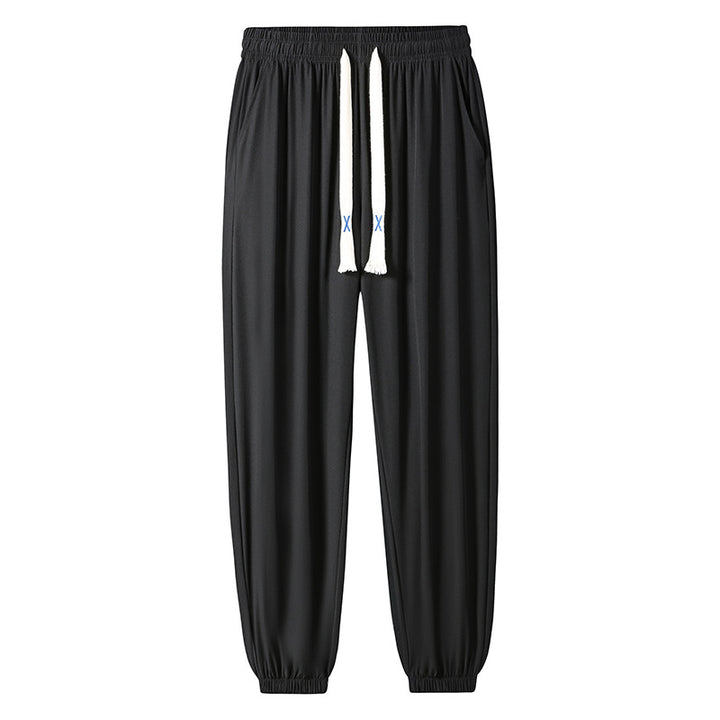 Herren Leichte Relax-Fit-Loungehose aus atmungsaktivem Jersey mit elastischem Tunnelbund, breitem Kordelzug & geripptem Beinabschluss Drune