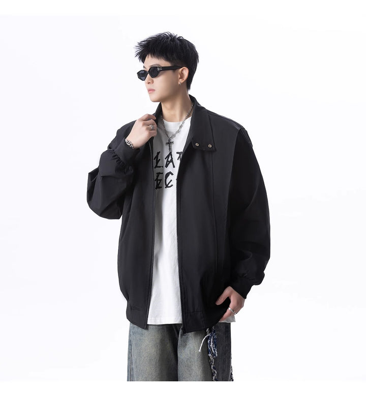 Herren Urbane Utility-Jacke mit hohem Kragen Drune