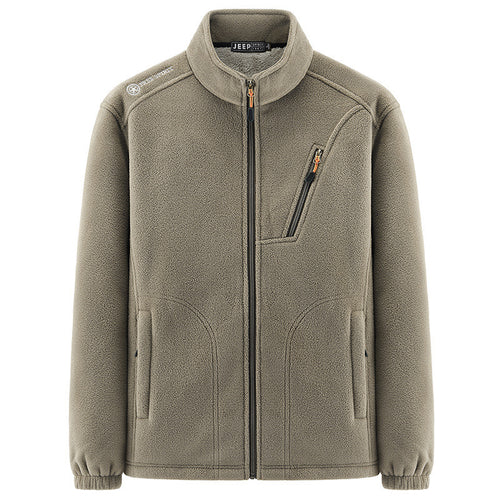 Herren Thermo‑Fleecejacke mit Sherpa‑Innenfutter, Stehkragen und Reißverschlusstaschen Drune