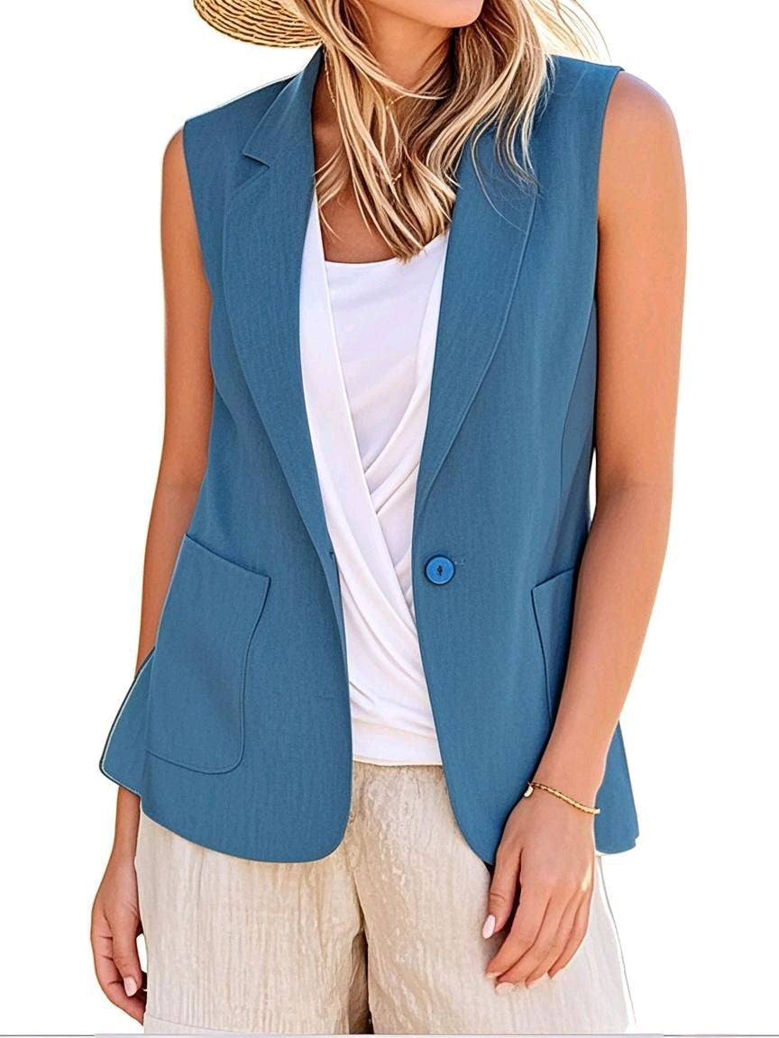 Damen elegantes Blazer-Shorts-Set mit fließendem Schnitt Drune