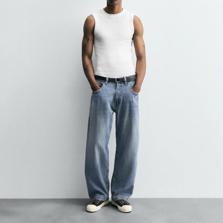Damen High‑Waist Cropped Wide‑Leg Jeans aus weichem Stretch-Denim Drune