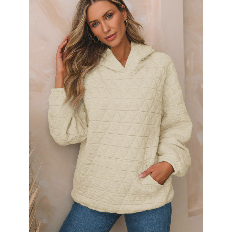 Damen gesteppter Kapuzenpullover mit praktischen Taschen Drune