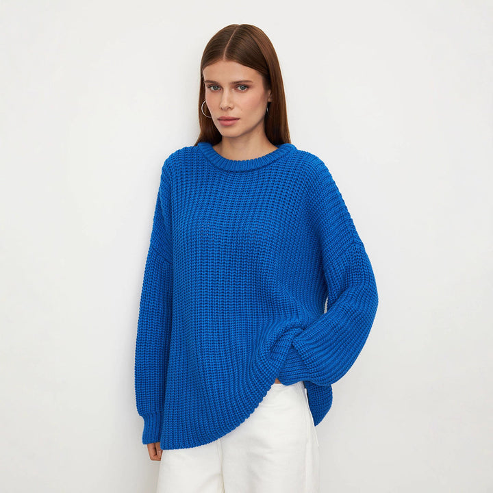 Damen Oversized Strickpullover mit lässigem Schnitt Drune