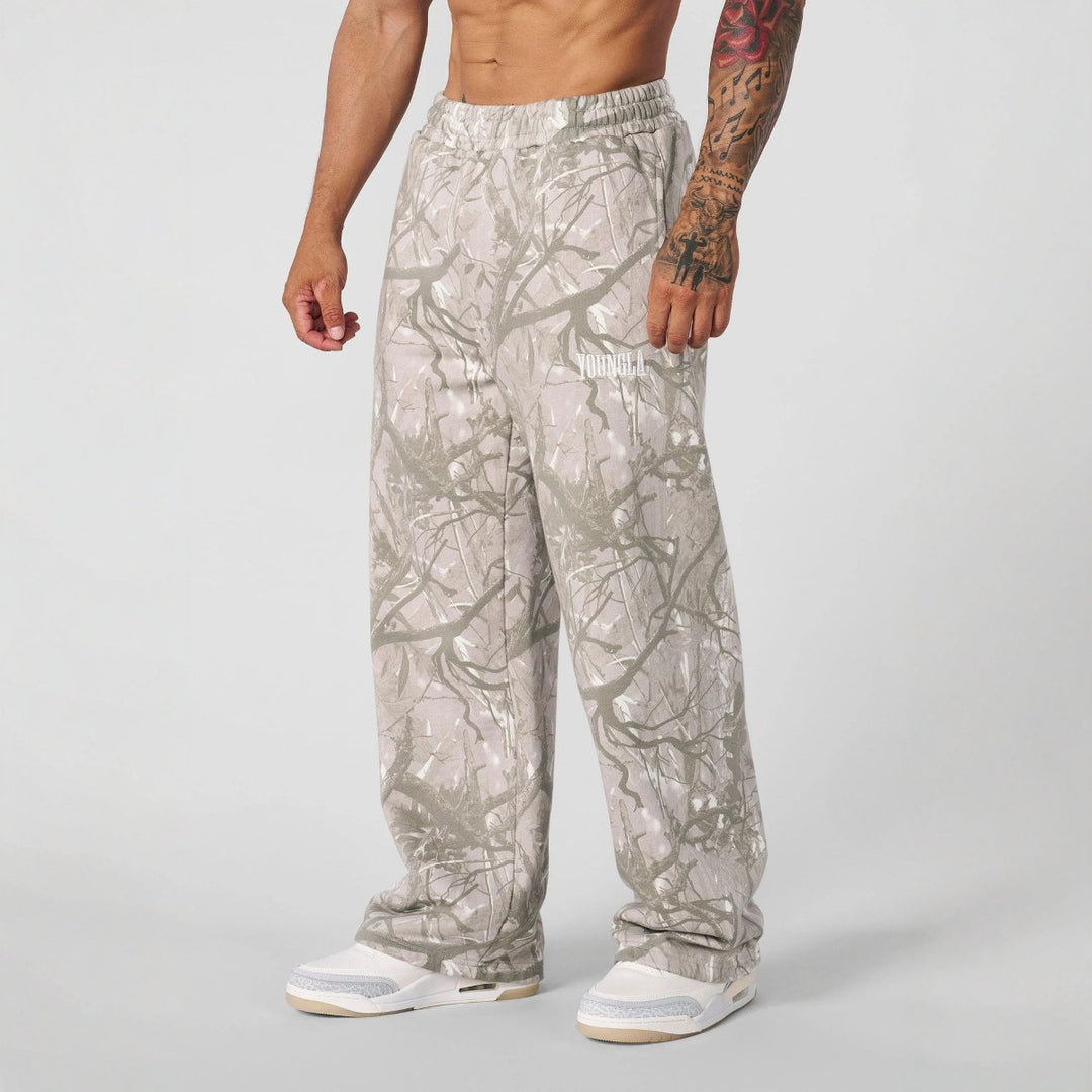 Herren nan weite Camouflage-Jogginghose mit elastischem Komfortbund und Oberschenkel-Logo Drune