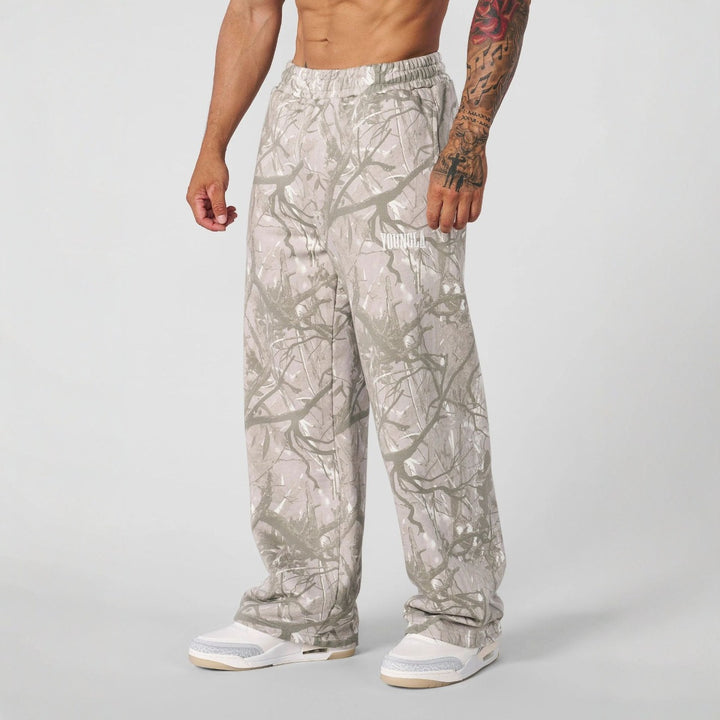 Herren nan weite Camouflage-Jogginghose mit elastischem Komfortbund und Oberschenkel-Logo Drune