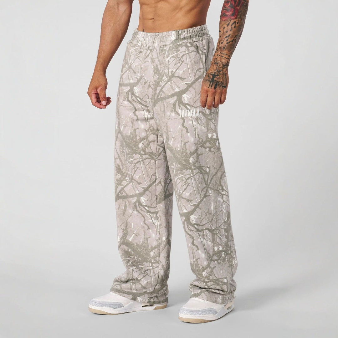 Herren nan weite Camouflage-Jogginghose mit elastischem Komfortbund und Oberschenkel-Logo Drune