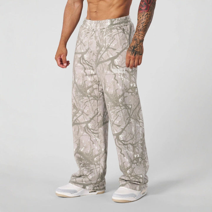 Herren nan weite Camouflage-Jogginghose mit elastischem Komfortbund und Oberschenkel-Logo Drune