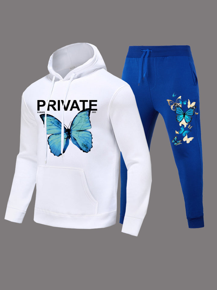 Damen Hoodie und Jogginghose Set mit einzigartigem Schmetterlingsdesign Drune