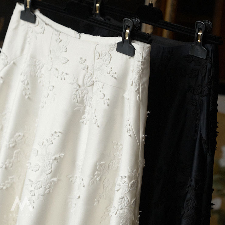 Damen Eleganter Maxirock mit floralem Muster Drune