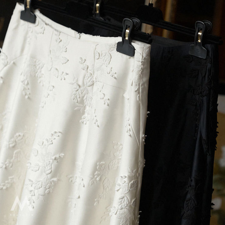 Damen Eleganter Maxirock mit floralem Muster Drune