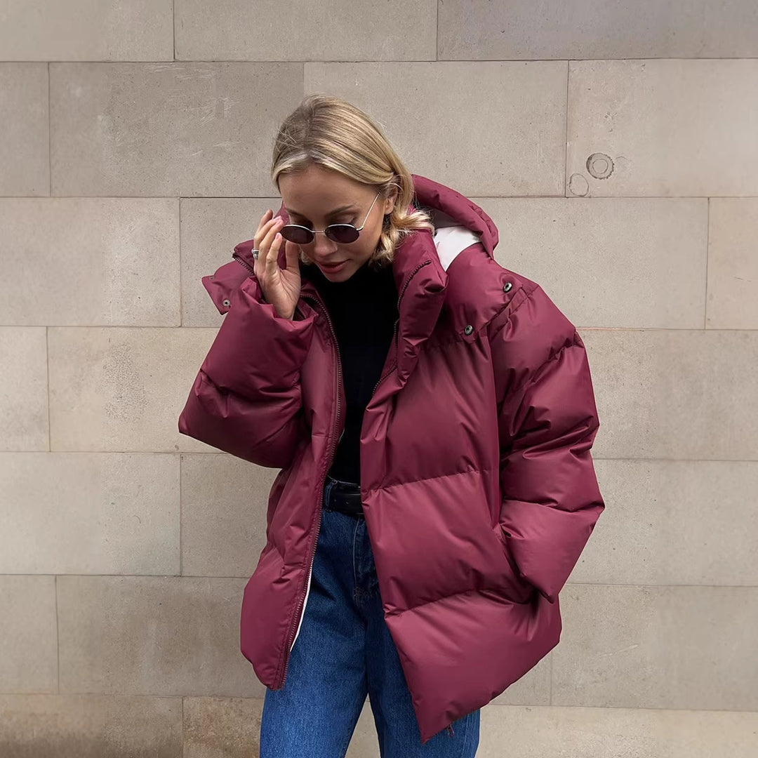 Damen Steppdaunenjacke mit hohem Kragen Drune