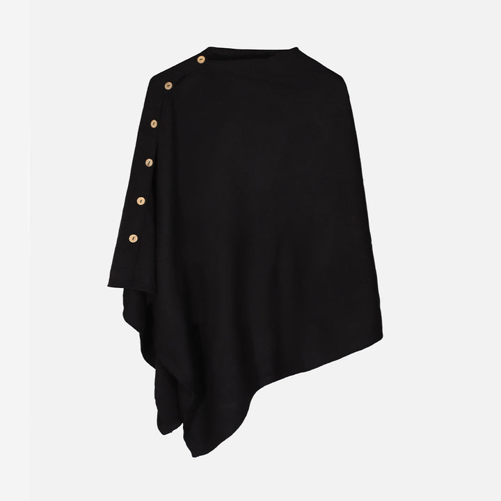 Damen Jacquard Überwurfcape aus feinem Strick mit Paisley-Bordüre Drune