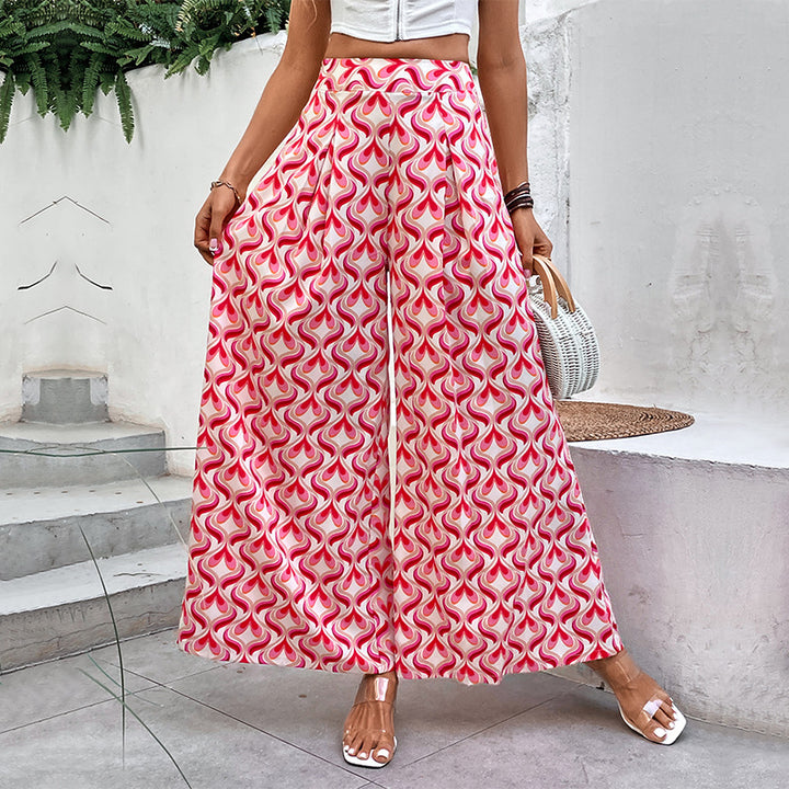 Damen Weite Hosen mit buntem Muster Drune