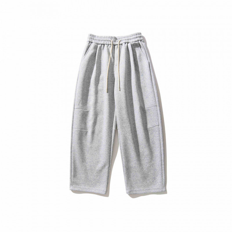 Unisex Weite Relaxed-Jogginghose aus French-Terry mit hohem Elastikbund und Kordelzug Drune
