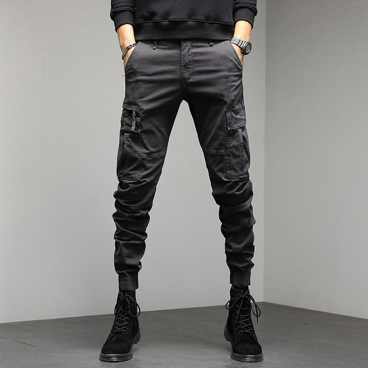 Herren Cargo-Joggerhose im Utility-Stil mit Bündchen und Mehrfachtaschen Drune