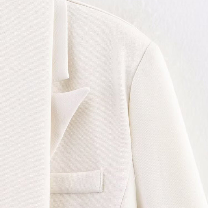 Damen eleganter Blazer mit abnehmbarem Halstuch Drune