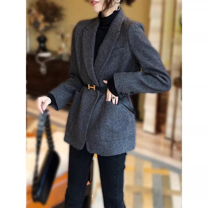 Damen Eleganter Tweed-Blazer Drune