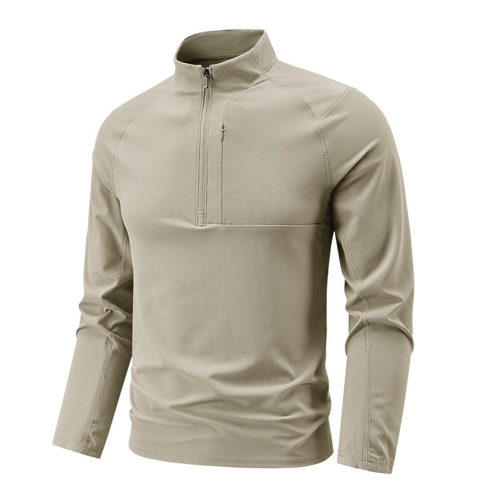Herren technischer Thermo-Halbzip-Pullover mit Stehkragen und Brustreißverschlusstasche Drune