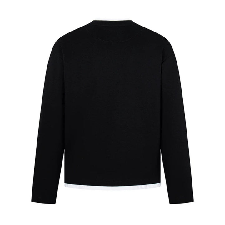 Herren Langärmeliges Henley-Layer-Shirt mit kontrastierendem Innenkragen und modernem Regular-Fit Drune