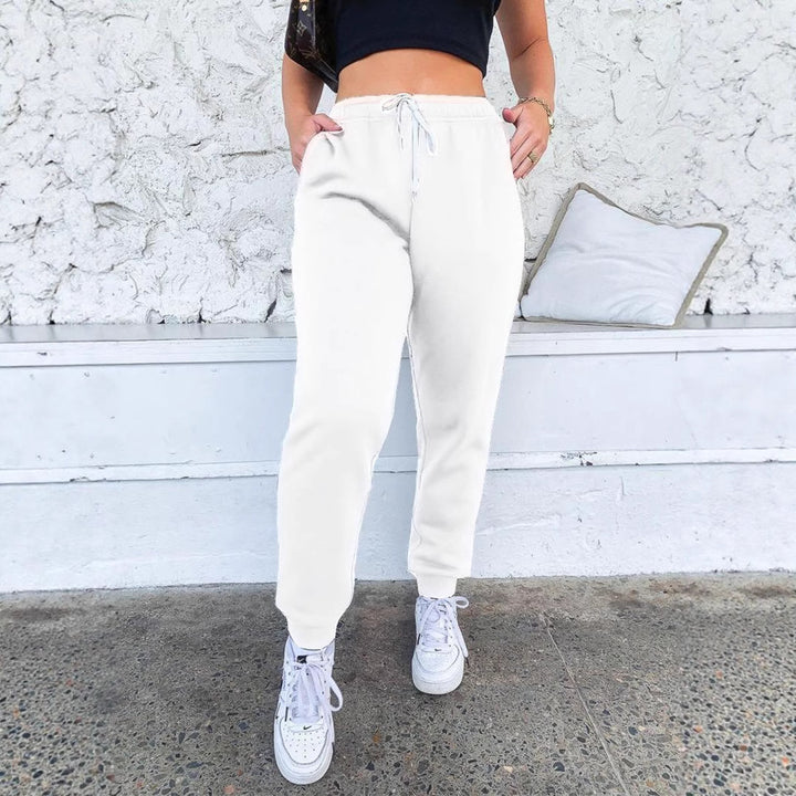 Damen nan taillenhohe tapered Jogginghose mit elastischem Komfortbund, verstellbarem Kordelzug und tiefen Eingrifftaschen Drune