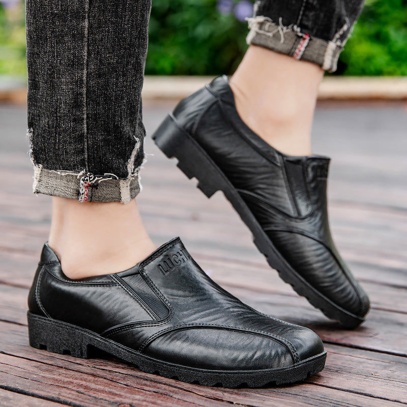 Herren Elegante Slip-On Business-Halbschuhe mit elastischen Einsätzen und rutschfester Profilsohle Drune