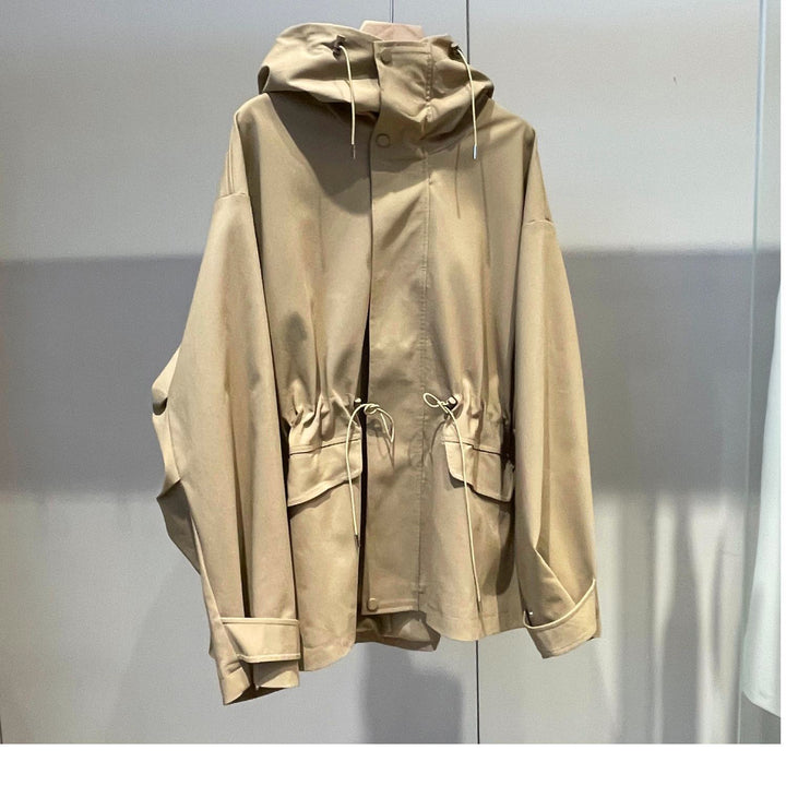 Damen Moderne Utility-Jacke mit hohem Kragen Drune