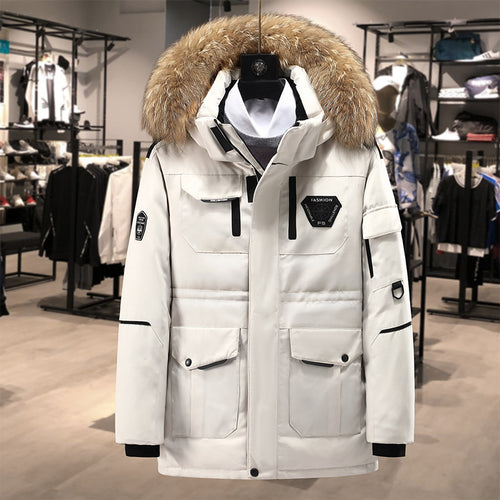 Herren Premium Expeditionsparka mit Kunstfellkragen, winddichter Membran und multifunktionalen Taschen Drune