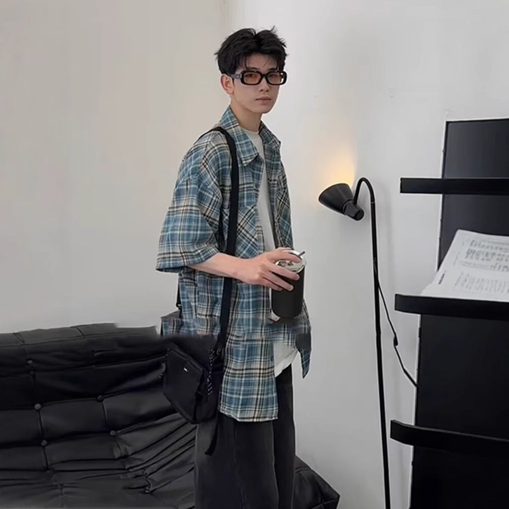 Herren Elegante und lässige Kurzarm-Hemdjacke Drune