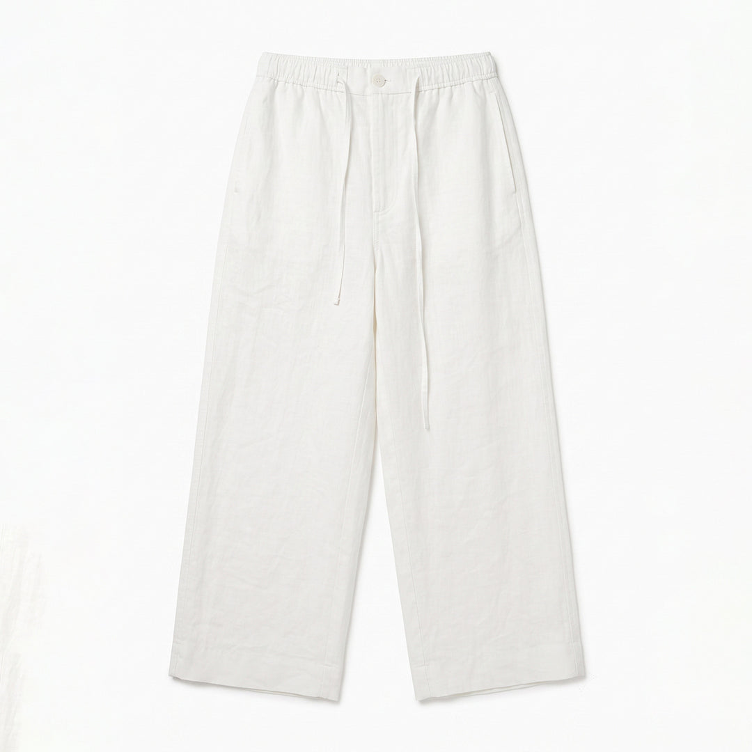 Damen Modische Leinenhose mit elastischem Bund Drune