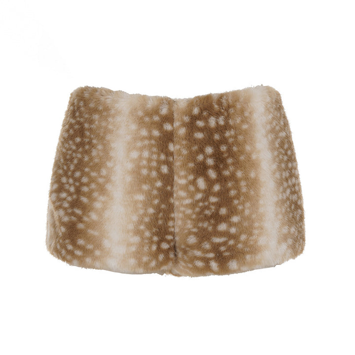 Damen Kunstfell-Shorts Drune