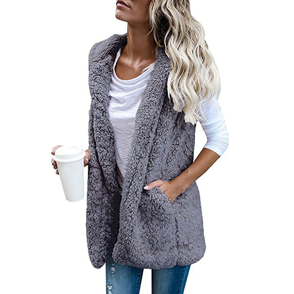 Damen Fleece Weste mit offenem Design und praktischen Taschen Drune