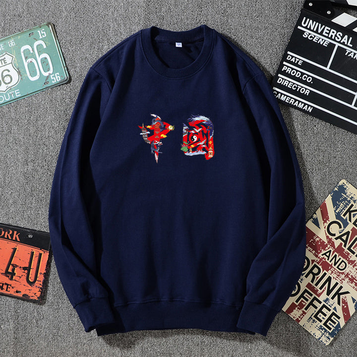 Unisex Oversize Sweatshirt mit Rundhalsausschnitt und dezenter Grafikapplikation Drune