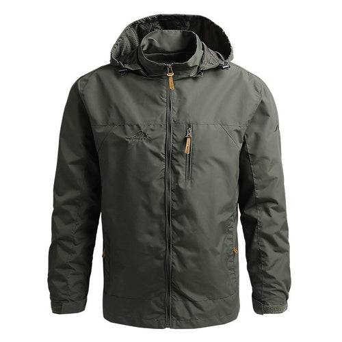 Herren Ultraleichte Trekking-Kapuzenjacke mit Mesh‑Innenfutter, Brustzip und Klettmanschetten Drune