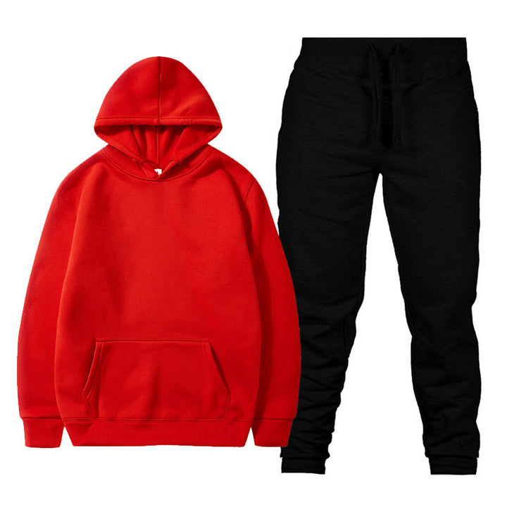 Unisex nan gemütliches Hoodie-Jogginganzug-Set mit Kängurutasche, elastischem Tunnelzugbund und gerippten Bündchen Drune