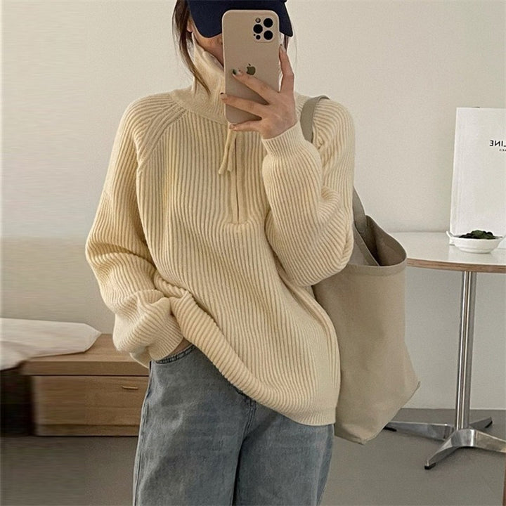 Damen kuscheliger Hoodie mit hochschließendem Reißverschluss Drune