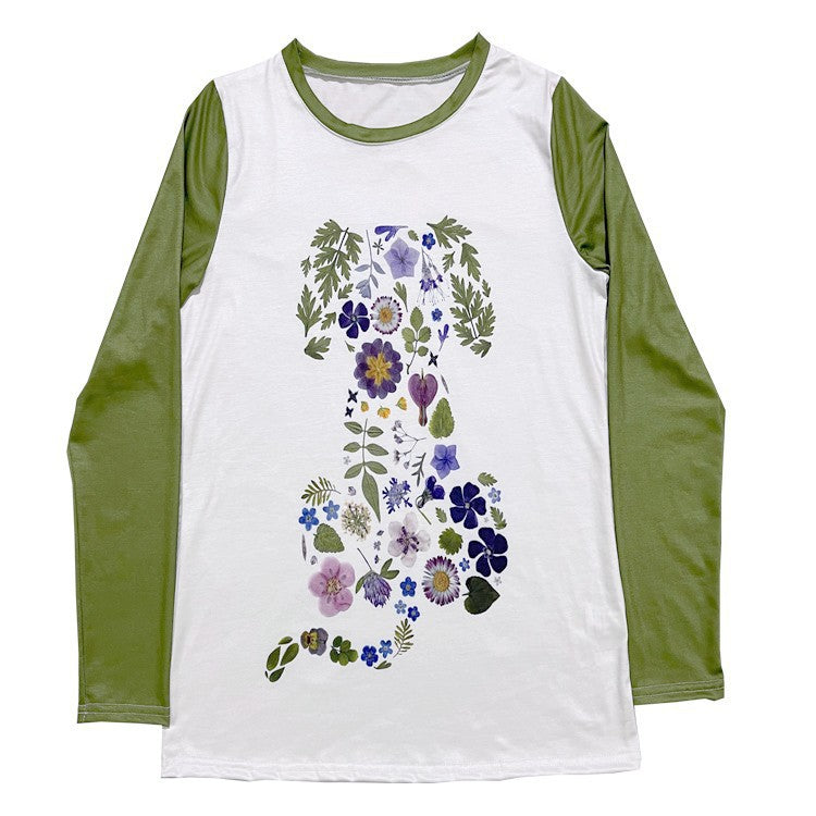 Drune | Floral Rundhalsausschnitt T-Shirt