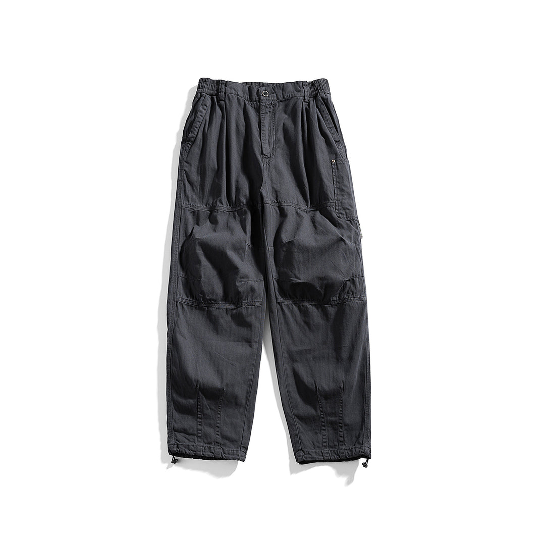 Herren relaxed Utility-Hose mit elastischem Bund, verstärkten Knien und Kordelabschluss Drune