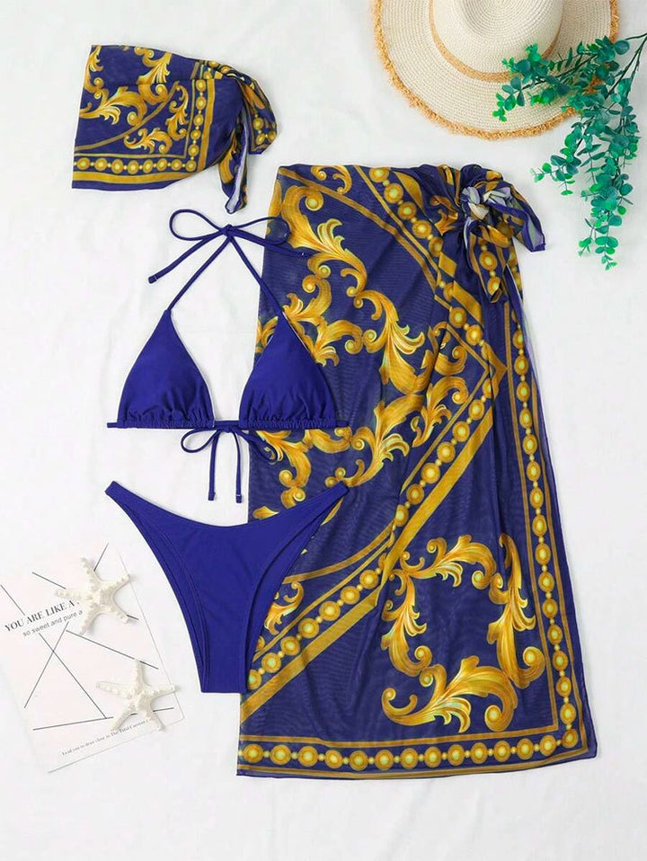 Damen Sarong mit kunstvollem Goldmuster Drune