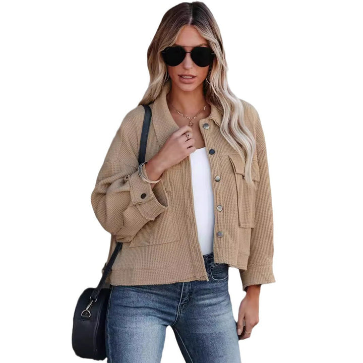 Damen gemütliche Waffle-Jacke Drune