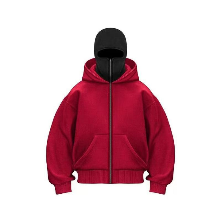 Damen stylische Kapuzenjacke mit integriertem Gesichtsschutz Drune