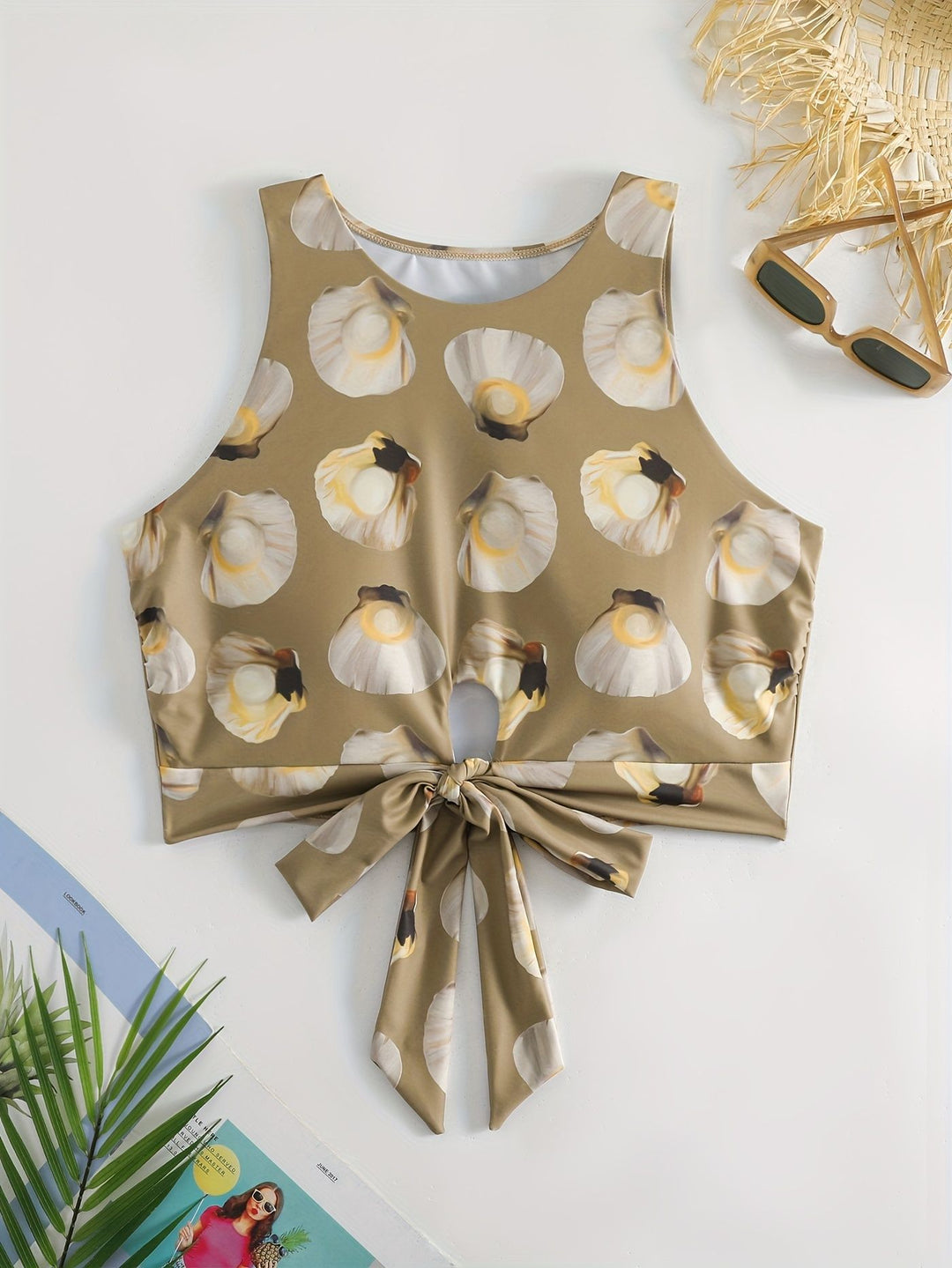 Damen Crop-Top mit modischem Knoten-Design Drune