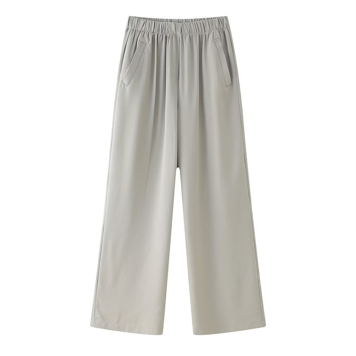 Damen Zweiteiliges Ensemble mit Oversized-Hemd, Pattentaschen und weiter Gummibundhose Drune