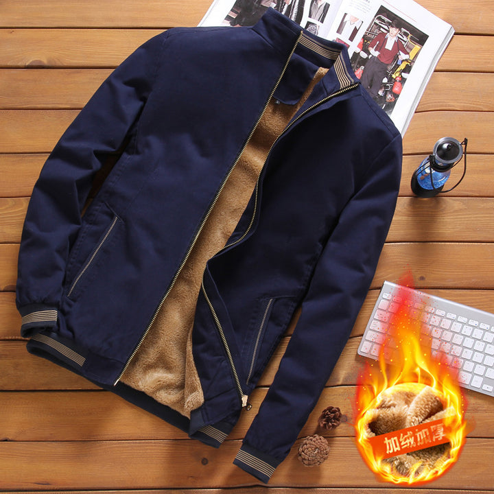 Herren nan gefütterte Winterblousonjacke mit weichem Teddyfutter, winddichter Außenhülle und verdecktem Zweiwege-Reißverschluss Drune