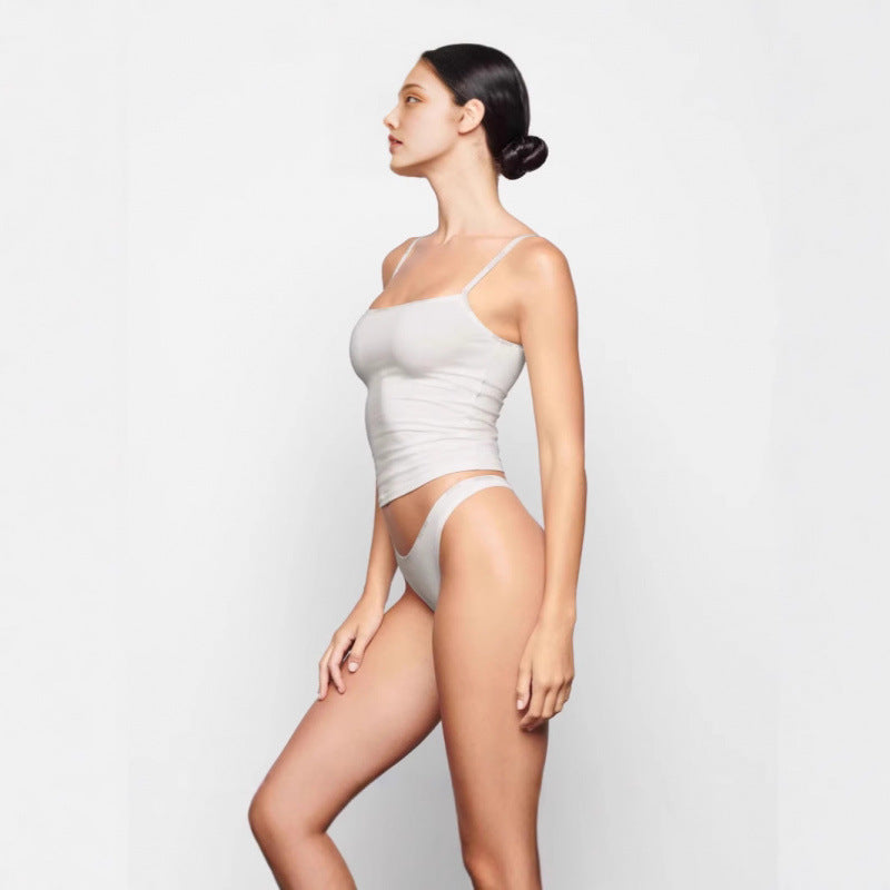 Damen verstellbare Träger Basic Top Drune