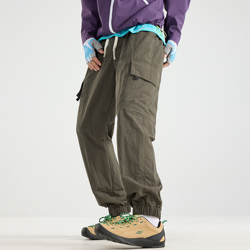 Herren Leichte Utility-Cargo-Hose aus Ripstop mit elastischem Saum und Mehrfachtaschen Drune