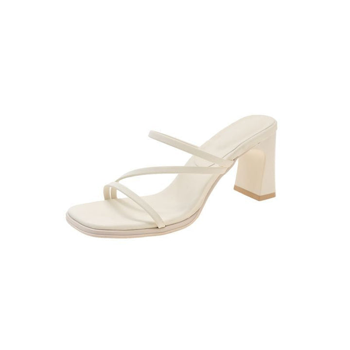 Damen elegante Sandaletten mit schickem Blockabsatz und feinen Riemchen Drune