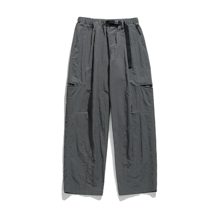 Unisex Weite technische Nylon-Freizeithose mit elastischem Bund und integriertem Webgurt Drune