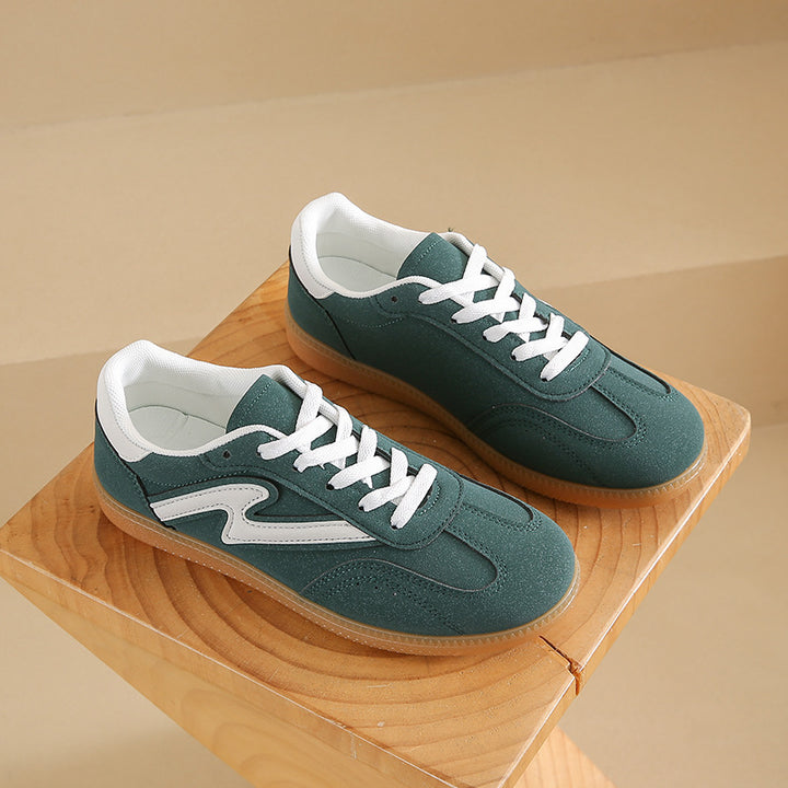 Damen Retro‑Sneaker mit Gumsohle, Kontraststreifen und gepolstertem Komfortfußbett Drune