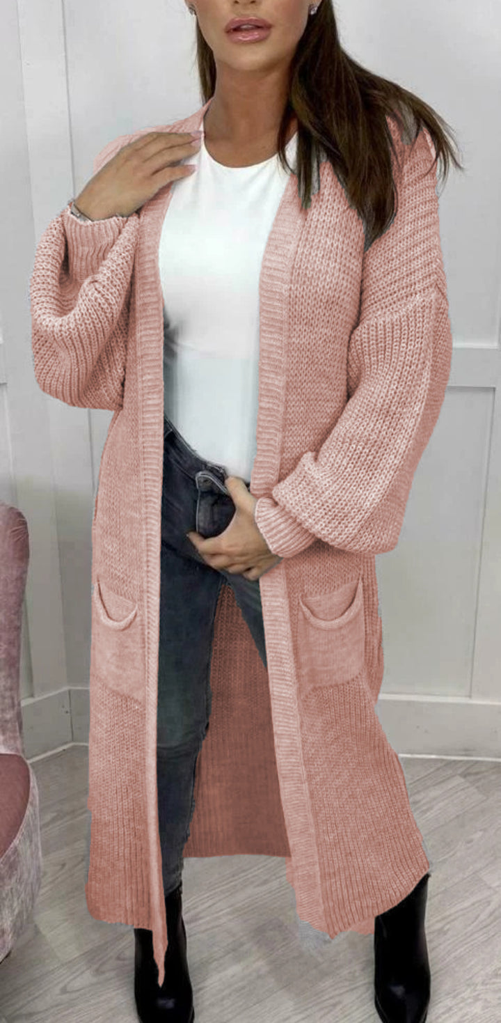 Damen Grobstrickmantel im lässigen offenen Design Drune